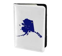 FLGHJNBJN Étui de passeport de voyage avec poche de rangement pour documents et carte de l'État de l'Alaska - Indispensable en cuir synthétique