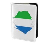 FLGHJNBJN Étui de passeport de voyage avec poche de rangement pour documents et carte du drapeau de la Sierra Leone