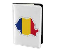 FLGHJNBJN Étui de passeport de voyage avec poche de rangement pour documents et carte du drapeau de la Roumanie