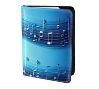 FLGHJNBJN Étui de passeport de voyage avec poche de rangement pour documents et notes de musique en cuir synthétique Bleu ciel