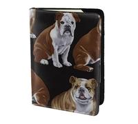 FLGHJNBJN Étui de passeport de voyage avec poche de rangement pour documents - Imprimé bouledogues anglais - Indispensable pour le voyage en cuir synthétique