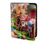 FLGHJNBJN Étui de passeport de voyage imprimé Candy Land avec poche de rangement pour documents, indispensable pour le voyage en cuir synthétique