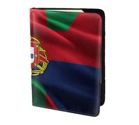 FLGHJNBJN Étui de passeport de voyage imprimé drapeau portugais avec poche de rangement pour documents, indispensable pour le voyage en cuir synthétique