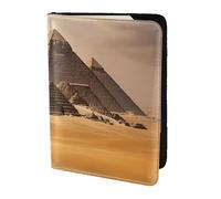FLGHJNBJN Étui de passeport de voyage imprimé pyramides d'Égypte avec poche de rangement pour documents, indispensable pour le voyage en cuir synthétique