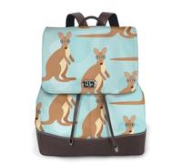 FLGHJNBJN Funny for Kangaroo Zoo Sac à dos polyvalent en cuir pour femme, sac à dos élégant en polyuréthane pour les trajets quotidiens, l'université, les voyages, l'extérieur