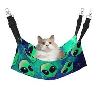 FLGHJNBJN Green Aliens Hamac confortable pour chat, perchoir de fenêtre, lit réglable pour animal domestique avec velours doux pour chats d'intérieur