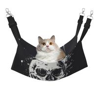 FLGHJNBJN Hamac confortable pour chat en forme de tête de mort et fantôme d'horreur, perchoir de fenêtre, lit réglable en velours doux pour chats d'intérieur