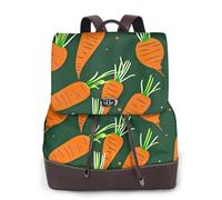 FLGHJNBJN Happy carrot Sac à dos polyvalent en cuir pour femme, sac à dos élégant en polyuréthane pour les trajets quotidiens, l'université, les voyages, l'extérieur