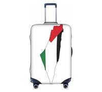 FLGHJNBJN Housse de bagage imprimée avec carte du drapeau de la Palestine, protection de coffre extensible, bouclier de bagages personnalisé, pour voyage d'affaires, blanc, S, Valise