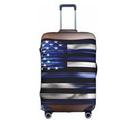 FLGHJNBJN Housse de bagage imprimée avec drapeau américain fin bleu - Protection de coffre extensible - Personnalisable - Pour voyage d'affaires, blanc, M, Valise