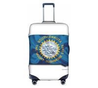 FLGHJNBJN Housse de bagage imprimée avec drapeau du Dakota du Sud, protection de coffre extensible, bouclier de bagages personnalisé, pour voyage d'affaires, blanc, L, Valise