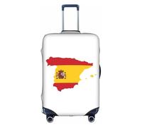 FLGHJNBJN Housse de bagage imprimée avec drapeau espagnol - Protection de coffre extensible - Personnalisable - Pour voyage d'affaires, blanc, S, Valise