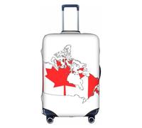 FLGHJNBJN Housse de bagage imprimée carte du drapeau canadien, protection de coffre extensible, bouclier de bagage personnalisé, pour voyage d'affaires, blanc, M, Valise