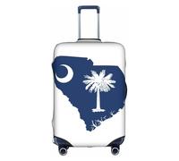 FLGHJNBJN Housse de bagage imprimée carte du drapeau de la Caroline du Sud, protection de coffre extensible, bouclier de bagages personnalisé, pour voyage d'affaires, blanc, S, Valise