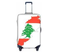 FLGHJNBJN Housse de bagage imprimée carte du drapeau du Liban, protection de coffre extensible, bouclier de bagage personnalisé, pour voyage d'affaires, blanc, M, Valise