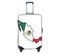 FLGHJNBJN Housse de bagage imprimée carte du drapeau du Mexique, protection de coffre extensible, bouclier de bagages personnalisé, pour voyage d'affaires, blanc, S, Valise