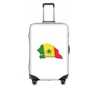 FLGHJNBJN Housse de bagage imprimée carte du drapeau du Sénégal, protection de coffre extensible, bouclier de bagages personnalisé, pour voyage d'affaires, blanc, M, Valise