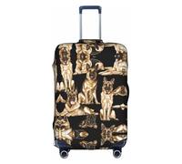 FLGHJNBJN Housse de bagage imprimée chien berger allemand, protection de coffre extensible, bouclier de bagage personnalisé, pour voyage d'affaires, blanc, XL, Valise