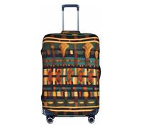 FLGHJNBJN Housse de bagage imprimée classique africaine, protection de coffre extensible, bouclier de bagage personnalisé, pour voyage d'affaires, blanc, L, Valise