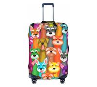 FLGHJNBJN Housse de bagage imprimée de chiens schnauzer à l'huile, protection de coffre extensible, bouclier de bagage personnalisé, pour voyage d'affaires, blanc, M, Valise