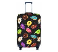 FLGHJNBJN Housse de bagage imprimée donut, protection de coffre extensible, bouclier de bagage personnalisé, pour voyage d'affaires, blanc, XL, Valise