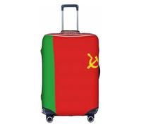 FLGHJNBJN Housse de bagage imprimée drapeau de la Biélorussie - Protection de coffre extensible - Personnalisable - Pour voyage d'affaires, blanc, M, Valise