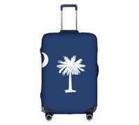FLGHJNBJN Housse de bagage imprimée drapeau de la Caroline du Sud, protection de coffre extensible, bouclier de bagages personnalisé, pour voyage d'affaires, blanc, M, Valise