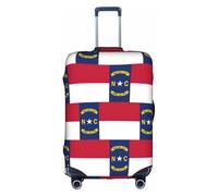 FLGHJNBJN Housse de bagage imprimée drapeau de l'État de la Caroline du Nord, protection de coffre extensible, bouclier de bagage personnalisé, pour voyage d'affaires, blanc, S, Valise