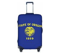 FLGHJNBJN Housse de bagage imprimée drapeau de l'État de l'Oregon, protection de coffre extensible, bouclier de bagage personnalisé, pour voyage d'affaires, blanc, XL, Valise