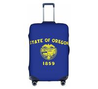 FLGHJNBJN Housse de bagage imprimée drapeau de l'État de l'Oregon, protection de coffre extensible, bouclier de bagage personnalisé, pour voyage d'affaires, blanc, S, Valise