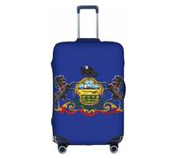 FLGHJNBJN Housse de bagage imprimée drapeau de l'État de Pennsylvanie, protection de coffre extensible, bouclier de bagage personnalisé, pour voyage d'affaires, blanc, S, Valise