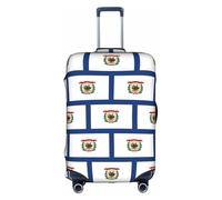 FLGHJNBJN Housse de bagage imprimée drapeau de l'État de Virginie-Occidentale, protection de coffre extensible, bouclier de bagage personnalisé, pour voyage d'affaires, blanc, M, Valise