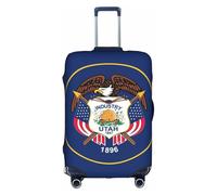 FLGHJNBJN Housse de bagage imprimée drapeau de l'Utah, protection de coffre extensible, bouclier de bagage personnalisé, pour voyage d'affaires, blanc, M, Valise
