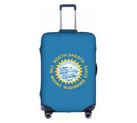 FLGHJNBJN Housse de bagage imprimée drapeau du Dakota du Sud, protection de coffre extensible, bouclier de bagage personnalisé, pour voyage d'affaires, blanc, L, Valise
