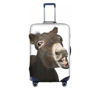 FLGHJNBJN Housse de bagage imprimée drôle âne, protection de coffre extensible, bouclier de bagage personnalisé, pour voyage d'affaires, blanc, M, Valise
