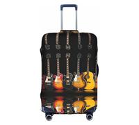 FLGHJNBJN Housse de bagage imprimée guitare électrique, protection de coffre extensible, bouclier de bagage personnalisé, pour voyage d'affaires, blanc, L, Valise