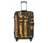 FLGHJNBJN Housse de bagage imprimée hiéroglyphe de l'Égypte antique, protection de coffre extensible, bouclier de bagage personnalisé, pour voyage d'affaires, blanc, S, Valise