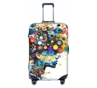 FLGHJNBJN Housse de bagage imprimée intelligence artificielle, protection de coffre extensible, bouclier de bagages personnalisé, pour voyage d'affaires, blanc, L, Valise