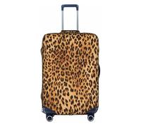 FLGHJNBJN Housse de bagage imprimée léopard, protection de coffre extensible, bouclier de bagage personnalisé, pour voyage d'affaires, blanc, M, Valise