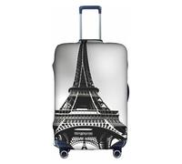 FLGHJNBJN Housse de bagage imprimée noire Paris Tour Eiffel - Protection de coffre extensible - Personnalisable - Pour voyage d'affaires, blanc, S, Valise