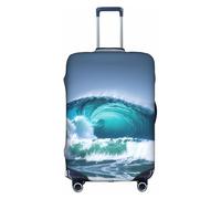 FLGHJNBJN Housse de bagage imprimée Ocean Wave - Protection de coffre extensible - Personnalisable - Pour voyage d'affaires, blanc, M, Valise