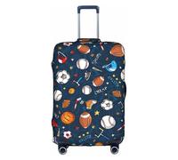 FLGHJNBJN Housse de bagage imprimée pour jeux de baseball sportifs, protection de coffre extensible, bouclier de bagages personnalisé, pour voyage d'affaires, blanc, S, Valise