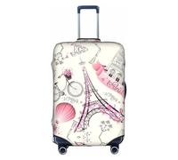 FLGHJNBJN Housse de bagage imprimée Tour de Paris et vélo - Protection de coffre extensible - Personnalisable - Pour voyage d'affaires, blanc, M, Valise