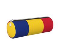 FLGHJNBJN Jolie trousse à crayons en cuir avec motif drapeau de la Roumanie - Respectueux de l'environnement - Fermeture éclair lisse - Grande capacité, Argenté., Taille unique, Porte-cartes