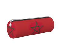 FLGHJNBJN Jolie trousse à crayons en cuir avec motif drapeau du Maroc - Respectueux de l'environnement - Fermeture éclair lisse - Grande capacité, Argenté., Taille unique, Porte-cartes