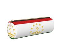 FLGHJNBJN Jolie trousse à crayons en cuir avec motif drapeau du Tadjikistan - Respectueux de l'environnement - Fermeture éclair lisse - Cylindre de grande capacité, doré, Taille unique, Porte-cartes