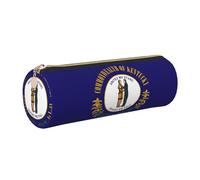 FLGHJNBJN Kentucky State Flag Trousse à crayons en cuir écologique avec fermeture éclair lisse et grande capacité, doré, Taille unique, Porte-cartes