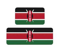 FLGHJNBJN Lot de 2 tapis de cuisine motif drapeau du Kenya, tapis de cuisine rembourrés, anti-fatigue, tapis de cuisine pour le sol, antidérapant