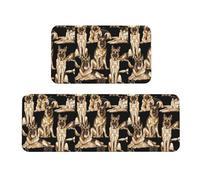 FLGHJNBJN Lot de 2 tapis de cuisine rembourrés anti-fatigue pour le sol Motif berger allemand