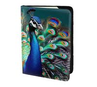 FLGHJNBJN Magnifique étui de passeport de voyage imprimé paon avec poche de rangement pour documents, indispensable de voyage en cuir synthétique